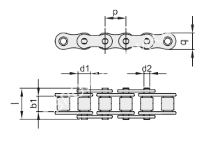 Цепь роликовая 12A-1 (60-1, ПР-19,05-31,8), EMT - Евромеханика