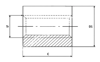 Гайка трапецеидальная латунная (HPb59-1) LRM 40х7 без фланца (правая резьба), EMT - Евромеханика