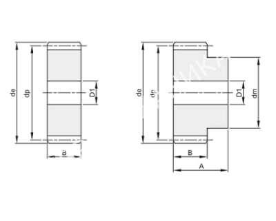 Шестерня цилиндрическая M=2,5 Z=33 со ступицей (PM29033), EMT - Евромеханика