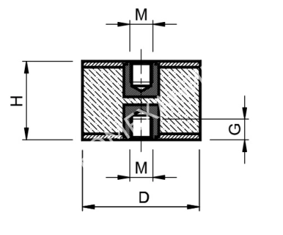 Виброизолятор 2F3 50x50 55 Shore A - Евромеханика
