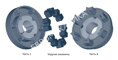 Полумуфта N-EUPEX 225 часть 1, тип F под втулку тапербуш 3020, EMT - Евромеханика