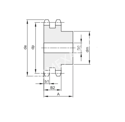 Звездочка 32B-3, шаг 50,8х30,99 мм (2" х 1"1/4), Z=25 со ступицей - Евромеханика