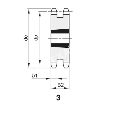 Звездочка 10B-2, шаг 15,875х9,65 мм (5/8х3/8), Z=20 под втулку тапербуш 1610 - Евромеханика