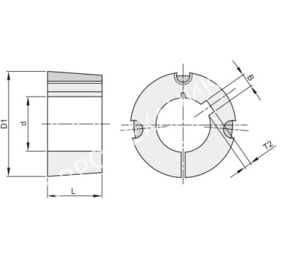 Втулка тапербуш 2517-2 1/8'', d= 53,98 мм - Евромеханика