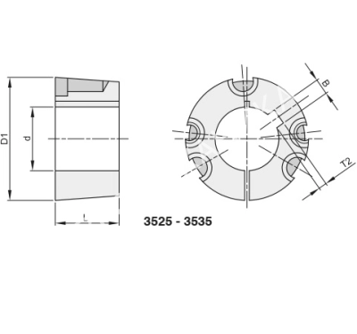 Втулка тапербуш 3535,d=85 мм - Евромеханика