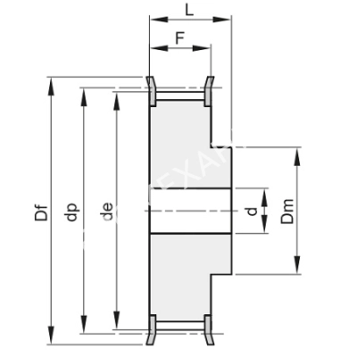 Шкив зубчатый под расточку 40 T 10 24 - Евромеханика