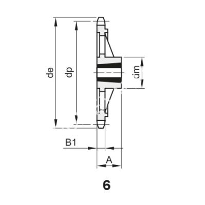 Звездочка 12B-1, шаг 19,05х11,68 мм (3/4х7/16), Z=76 под втулку тапербуш 2517 - Евромеханика