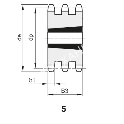 Звездочка 24B-3, шаг 38,1х25,4 мм (1"1/2х1"), Z=19 под втулку тапербуш 3535 - Евромеханика